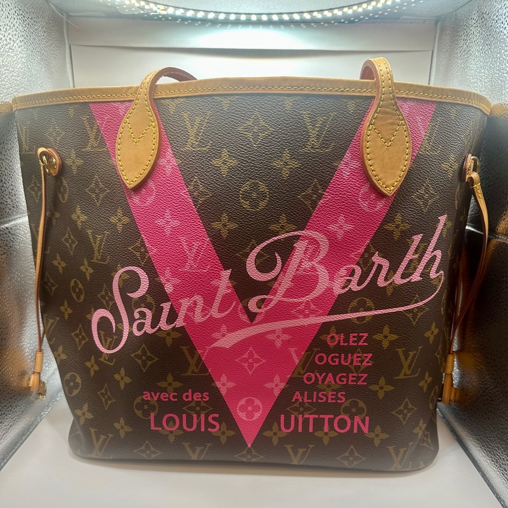 Louis Vuitton Pink and Brown Monogram Tote
